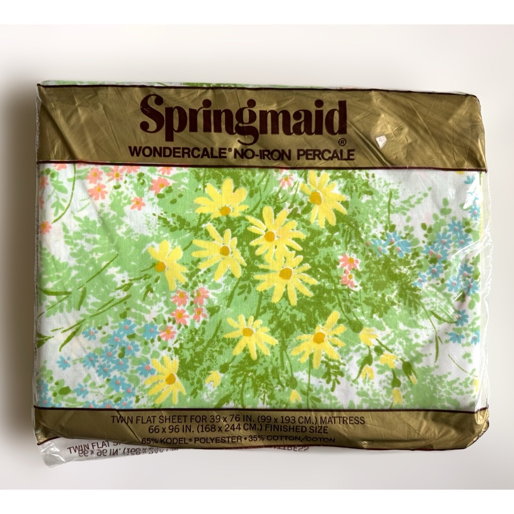 Vtg Springmaid Michelle Flower Floral Pattern Twin Flat Sheet Wondercale No Iron